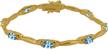 maulijewels bracelets for women 4.05 carat oval shape blue topaz 7.5" gemstone seven stone bracelet for women's prong-setting yellow gold plated 925 sterling silver gemstone wedding jewelry collection logo