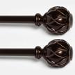 qiteri 28-48 inch curtain rods 2 pack, antique bronze with netted texture finials logo