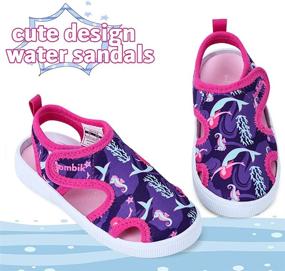 img 3 attached to Tombik Toddler Breathable Walking Sandals: Stylish Girls' Athletic Shoes