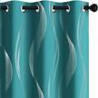 turquoise blackout curtains with wave print - deconovo room darkening thermal insulated grommet top curtains for kids room - includes 2 panels, 42x72 inch logo
