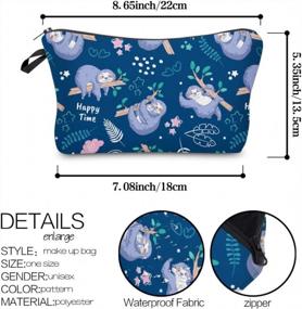 img 1 attached to Blue Sloth 52032 LOOMILOO Cosmetic Bag: Roomy, Water Resistant Makeup & Toiletry Organizer For Women - Cute Gifts!