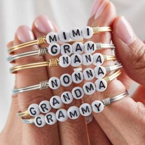 img 1 attached to Luca + Danni Mimi Letter Bead Bangle Bracelet: Handcrafted In USA For Women