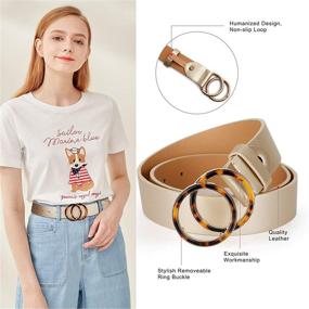 img 2 attached to Fashion Double Circle Buckle Leather Women's Accessories ~ Belts