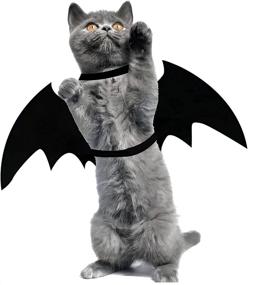 img 4 attached to 🦇 XINHAO Cat Halloween Costume: Bat Wing Costume for Pets, Puppy Collar Leads Cosplay, Halloween Party Decoration