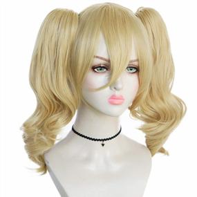 img 3 attached to Women'S Blonde Wavy Synthetic Cosplay Wig With Ponytails, Bangs & Pigtails For Halloween, Comic Con & Christmas Parties