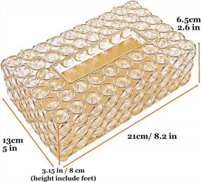 img 3 attached to Добавьте элегантности своему пространству с золотой прямоугольной коробкой для салфеток HighFree'S Gold - идеально подходит для любой комнаты!