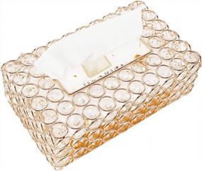 img 4 attached to Add Elegance To Your Space With HighFree'S Gold Rectangular Crystal Tissue Box - Perfect For Any Room!