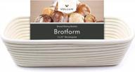 artisan bread-making with handwoven rattan cane baskets - vollum 2-pound rectangular brotform for beginners and professional bakers, 12.25 x 6 x 3.5 inch bread proofing basket banneton logo