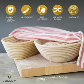 img 2 attached to Artisan Bread-Making With Handwoven Rattan Cane Baskets - Vollum 2-Pound Rectangular Brotform For Beginners And Professional Bakers, 12.25 X 6 X 3.5 Inch Bread Proofing Basket Banneton