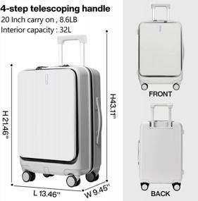 img 3 attached to Travel In Style And Convenience With Hanke Carry On Luggage - 20" PC Hard Case, Spinner Wheels, TSA Lock, And Laptop Pocket (Smoke White)