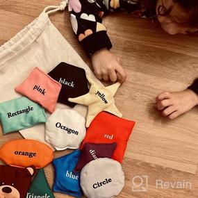 img 6 attached to Развивающие мешки с фасолью для малышей: дошкольные обучающие игрушки для обучения фигурам, цветам и занятиям Монтессори