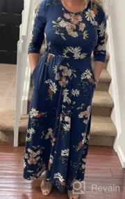 img 6 attached to Женское макси-платье Aphratti с рукавом 3/4, повседневное весеннее расклешенное длинное платье с цветочным принтом