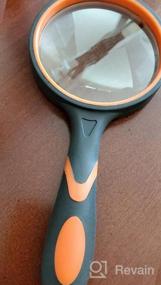 img 7 attached to 8X Handheld Reading Magnifying Glass For Kids And Seniors - MJIYA Non-Scratch Quality Glass Lens And Shatterproof Design (75Mm, Orange)