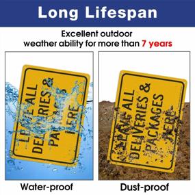 img 1 attached to Leave All Deliveries & Packages Here Sign: 10X7 Inch Rust-Free Aluminum Metal, Reflective, Fade/Weather Resistant, UV Protected For Indoor/Outdoor Use