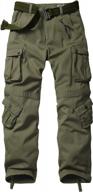 akarmy men's outdoor cargo pants with fleece lining for casual, military, army, combat, work, ski, and hiking - 8 pockets included logo
