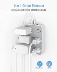 img 2 attached to TESSAN Multi Outlet Surge Protector With USB Charging Ports - 6 Electrical Outlets Expander, 1080 Joules, Ideal For Bathroom, Dorm Room, And Office Use