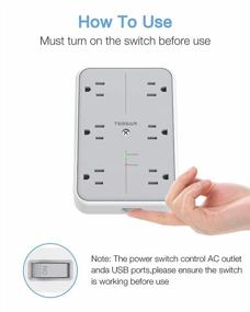 img 3 attached to TESSAN Multi Outlet Surge Protector With USB Charging Ports - 6 Electrical Outlets Expander, 1080 Joules, Ideal For Bathroom, Dorm Room, And Office Use