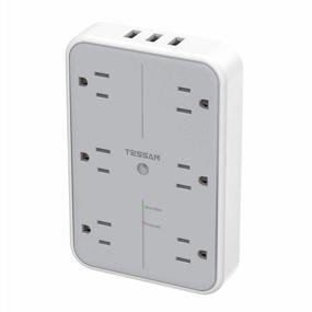 img 4 attached to TESSAN Multi Outlet Surge Protector With USB Charging Ports - 6 Electrical Outlets Expander, 1080 Joules, Ideal For Bathroom, Dorm Room, And Office Use