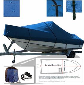 img 3 attached to SavvyCraft 13'6"Whaler Style Tri-Hull 600 Denier Сверхмощный устойчивый к ультрафиолетовому излучению чехол для хранения лодки - синий