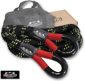 img 4 attached to 🚜 20'x7/8" Kinetic Recovery & Tow Rope (28,600 lbs) - Offroading Gear with Elastic Snatch Strap, Heavy Duty Loops, Ideal for Trucks, ATVs, and Jeeps
