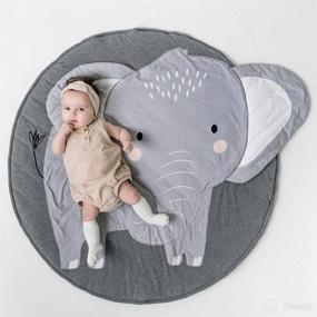 img 3 attached to Modern Indoor Area Rugs, Soft Cartoon Elephant Baby Play Mat Pad Crawling Blanket Carpet Decor for Kids' Bedroom Home Décor