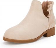 chic and fashionable girls v-cut ankle boots with ruffled detail and chunky low heel - ideal for dressy western looks by fisace logo