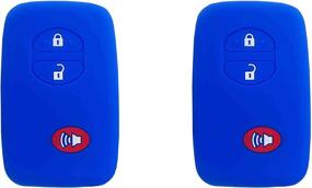 img 4 attached to BAR Autotech Remote Key Silicone Rubber Keyless Entry Shell Case Fob и чехол для ключа из полимерной массы для Toyota 4runner Venza Avalon Land Cruiser Camry Prius (1 пара, синий)