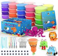 🎨 colorful air dry clay kit for kids: magic modeling clay set with tools, accessories & tutorial book - perfect arts and crafts gift for boys, girls, and students logo