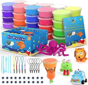 img 4 attached to 🎨 Colorful Air Dry Clay Kit for Kids: Magic Modeling Clay Set with Tools, Accessories & Tutorial Book - Perfect Arts and Crafts Gift for Boys, Girls, and Students