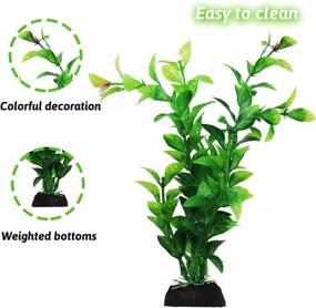 img 2 attached to 10-Piece Green Fish Tank Decorations Set: PietyPet Plastic Plants for Aquarium