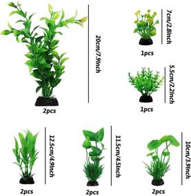 img 3 attached to 10-Piece Green Fish Tank Decorations Set: PietyPet Plastic Plants for Aquarium