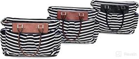 img 1 attached to 👝 Chic and Functional: PROCHEL Diaper Bag Tote Purse Messenger Crossbody Organizer in Black White Stripes