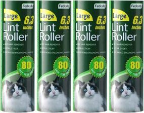 img 4 attached to Say Goodbye To Pet Hair: Mega Value Set Of Large And Extra Sticky Lint Rollers With 320 Sheets For Efficient Cat And Dog Hair Removal- Pack Of 4