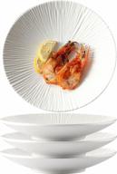 jusalpha set of 4 japanese style porcelain plates - versatile circular serveware for breakfast, salad, and steak dinner - 8.8 inches - elegant white finish (pl018) logo