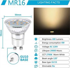 img 3 attached to Pack Of 5 Ascher GU10 LED Light Bulbs, Non-Dimmable, 4W (50W Halogen Bulbs Equivalent), Warm White (2700K), 400 Lumens, 120° Beam Angle, Ideal For Recessed Track Lighting With GU10 Base