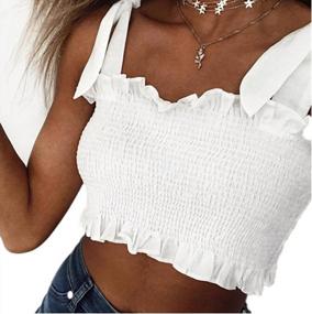 img 1 attached to KAKALOT Women'S Sexy Strapless Short Sleeve Ribbed Tube Top Crop