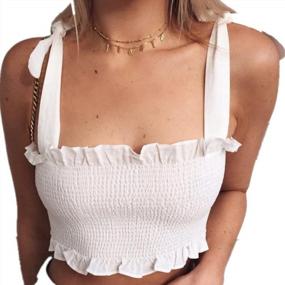 img 2 attached to KAKALOT Women'S Sexy Strapless Short Sleeve Ribbed Tube Top Crop