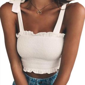 img 3 attached to KAKALOT Women'S Sexy Strapless Short Sleeve Ribbed Tube Top Crop