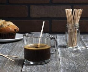 img 1 attached to ☕️ 1000-Pack Wooden Coffee Stirrers - 5.5 Inch Disposable Stir Sticks for Coffee & Cocktail