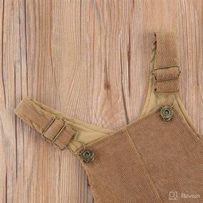 img 2 attached to 👗 Cute and Cozy: YURIO Corduroy Strap Pocket Bib Overalls Dress Pinafore Suspender Skirt for Infant Toddler Girls in Fall and Winter