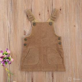 img 3 attached to 👗 Cute and Cozy: YURIO Corduroy Strap Pocket Bib Overalls Dress Pinafore Suspender Skirt for Infant Toddler Girls in Fall and Winter