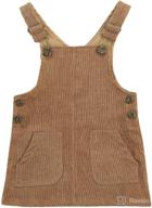 👗 cute and cozy: yurio corduroy strap pocket bib overalls dress pinafore suspender skirt for infant toddler girls in fall and winter логотип