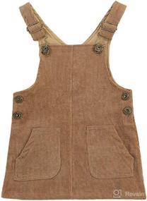 img 4 attached to 👗 Cute and Cozy: YURIO Corduroy Strap Pocket Bib Overalls Dress Pinafore Suspender Skirt for Infant Toddler Girls in Fall and Winter