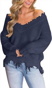 img 3 attached to Stay Stylish And Comfortable With LAMISSCHE Women'S Loose Off-Shoulder Sweater