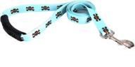 blue and brown skulls ez-grip dog leash with comfort handle by yellow dog design logo