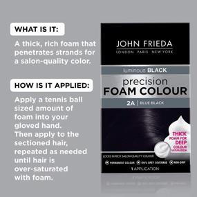 img 3 attached to John Frieda Precision Foam Color Blue Black 2A - Nourishing Permanent Hair Color Kit For Deep Color Saturation & 100% Grey Coverage