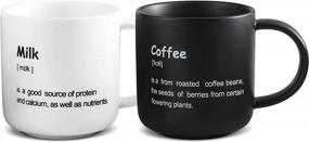 img 4 attached to Set Of 2 Black & White Couple Mugs - Fun Novelty Coffee/Tea Cup Set For Home/Office, Perfect Wedding Gift For Mr. And Mrs., 15 Oz. Unique Cup Designs For Couples