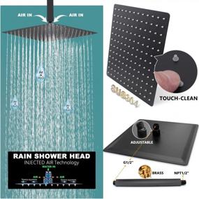 img 2 attached to Enga 12In Rainfall Massage Shower System With Body Spray & Brass Faucet - Full Body Relaxation In The Comfort Of Your Home!