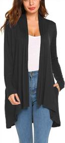 img 3 attached to Women'S Casual Long Sleeve Open Front Lightweight Drape Cardigans With Pockets