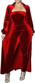 img 2 attached to 👗 Fashionable Remelon Cardigan Shoulder Jumpsuits for Women - Clubwear, Stylish Jumpsuits, Rompers & Overalls